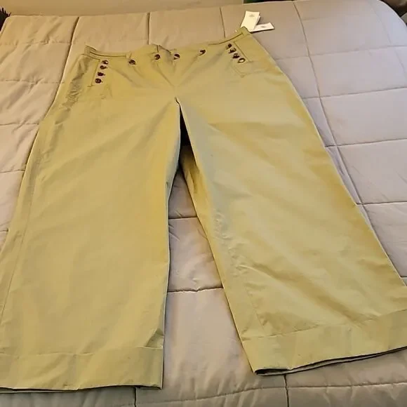 Tory Burch nwt SAILOR PANT in light olive green. - Picture 8 of 16